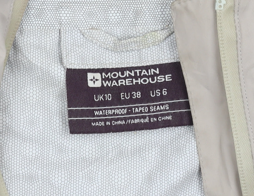 Mountain Warehouse Women's Beige Waterproof Rain Coat Size 10