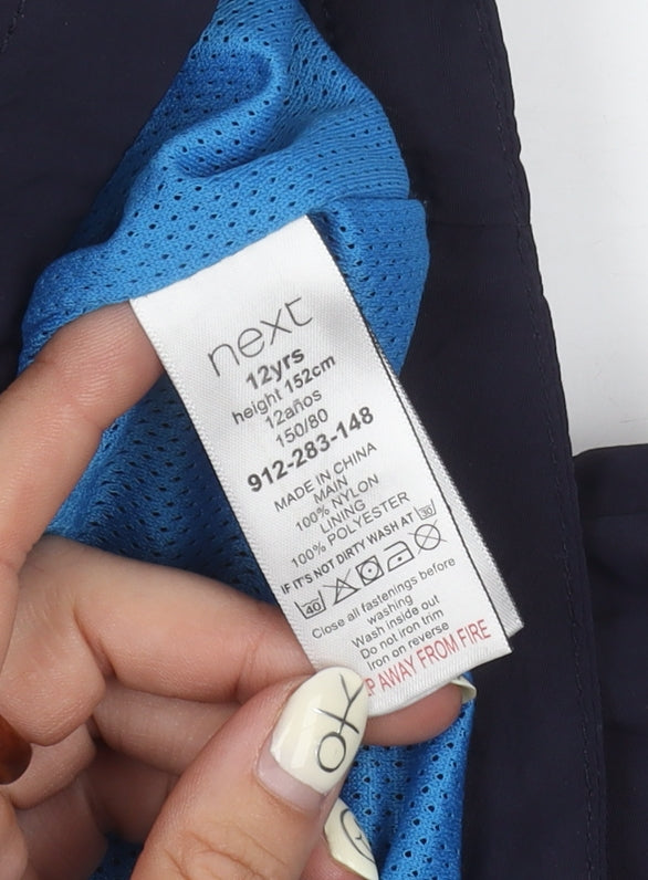 Next Boys Blue Hooded Mid-Length Jacket, 12 Years