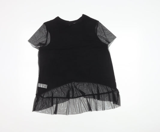 Womens UK Size 8 River Island Black Basic Blouse