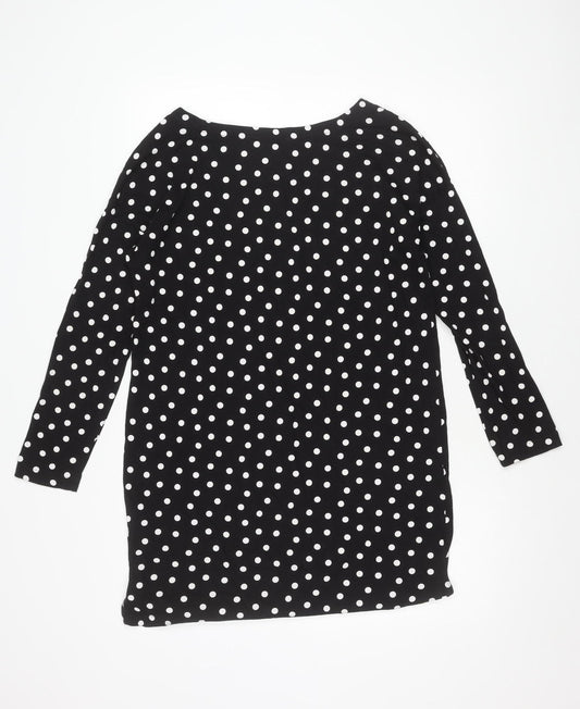Next Women's Black Polka Dot Cotton Dress Size 10