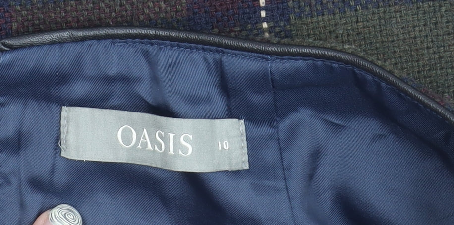 Oasis Women Multicoloured Plaid Size 10 Pencil Skirt