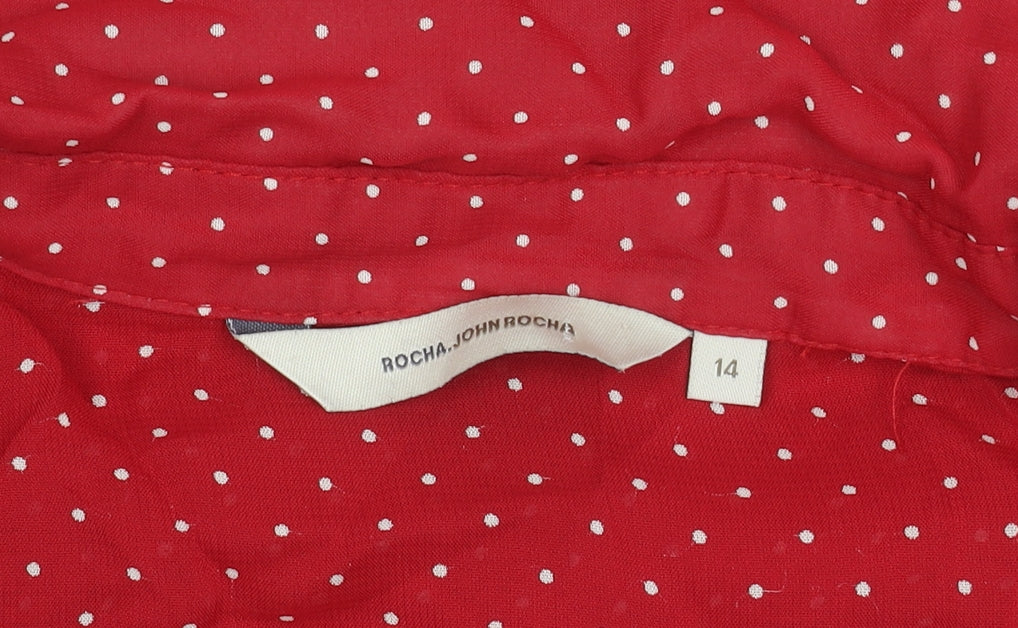 Womens UK Size 14 Rocha John Rocha Red Blouse