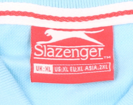 Slazenger Men's Blue XL Polo Shirt, Casual Solid