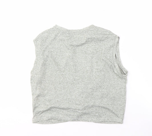 Womens UK Size M VERO MODA Grey Cropped Tank