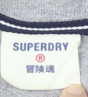 Superdry Men's Grey Logo T-Shirt Small Short Sleeve