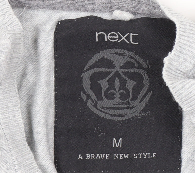 Next Men's Grey M Graphic Print Cotton Pullover