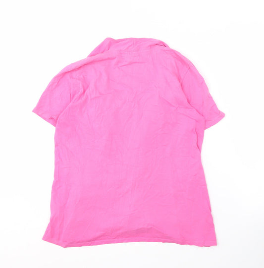 Cotton Traders Women's Pink Button-Up Shirt Size 12