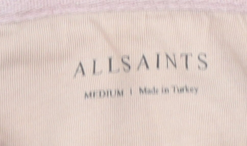 AllSaints Men's Beige Polo, Medium, Short Sleeve