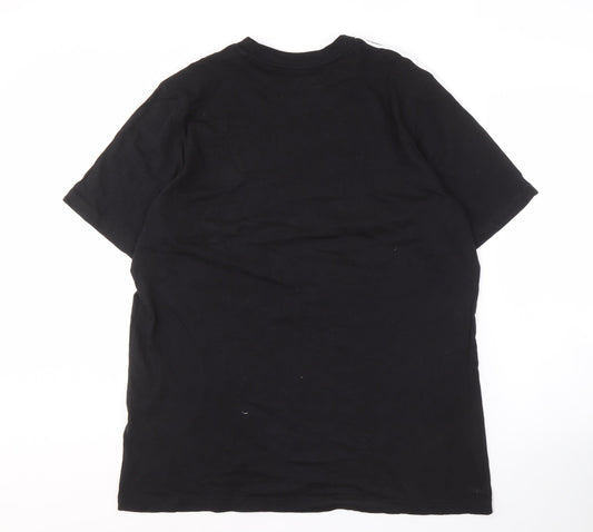 Adidas Men's Black Crew Neck T-Shirt, Size L, Cotton Blend