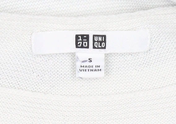 Womens UK Size S Uniqlo White Pullover Jumper