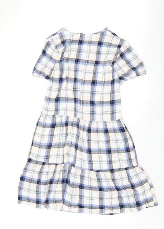 Monsoon Women's Blue Check Shirt Dress S