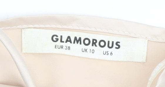 Glamorous Beige Halter Camisole Tank Top - UK 10