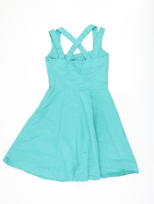 Reiss Women's Green Fit & Flare Dress Size 10