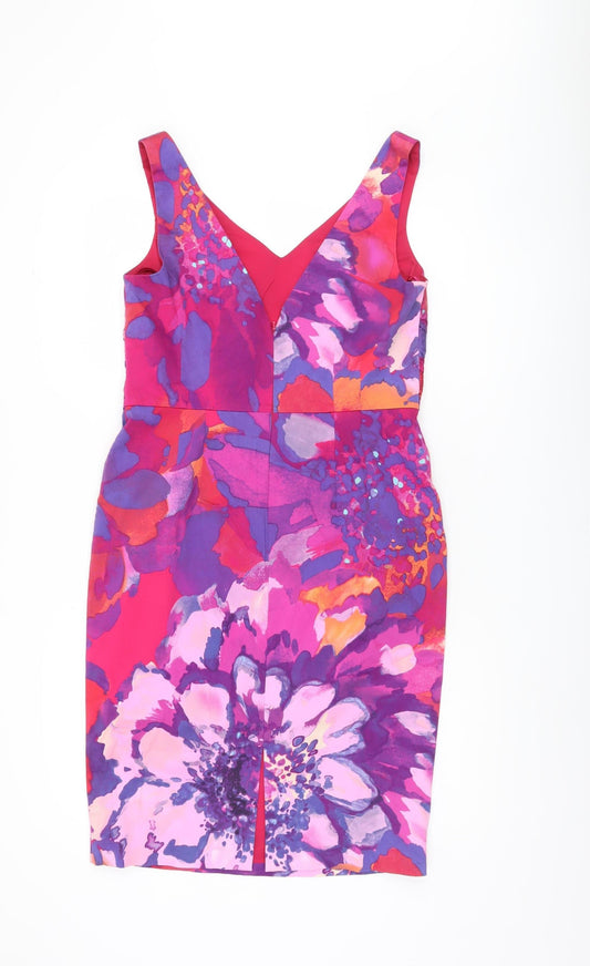 Coast Women's Multicoloured Floral Sheath Dress Size 12