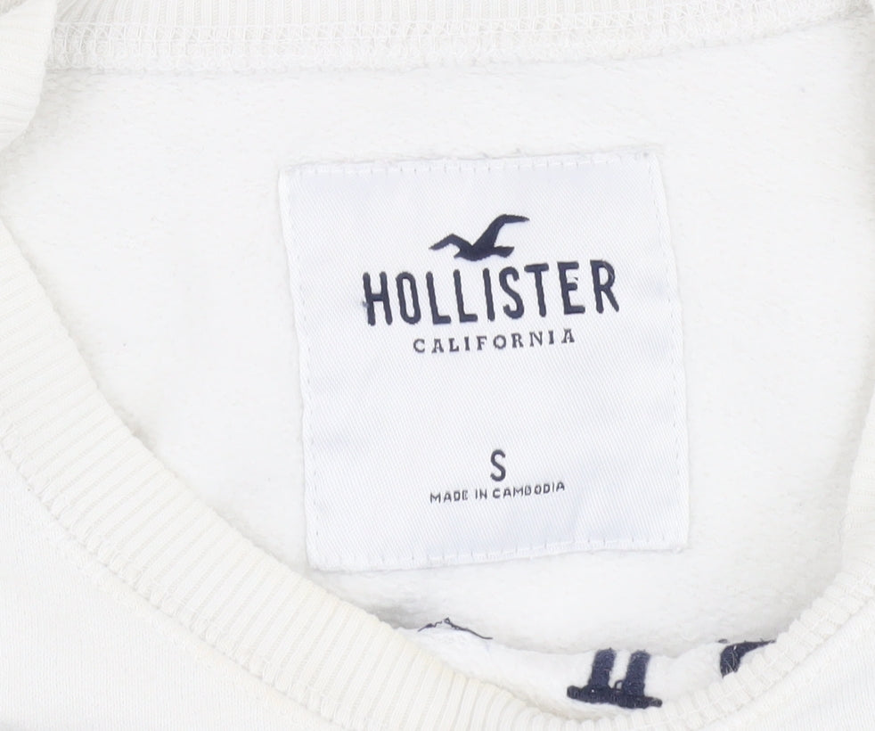 Hollister Women's White Pullover Sweatshirt S