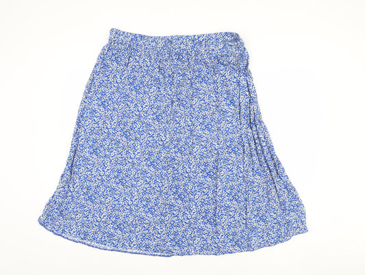 Bonmarché Women's Blue Floral Viscose Skirt