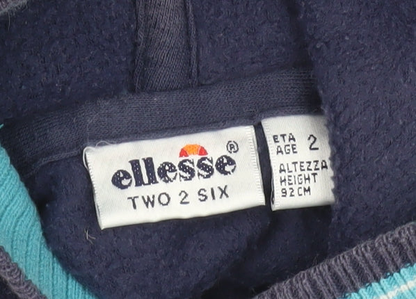 Ellesse Boys Blue Pullover Hoodie, Age 2, Logo Accent