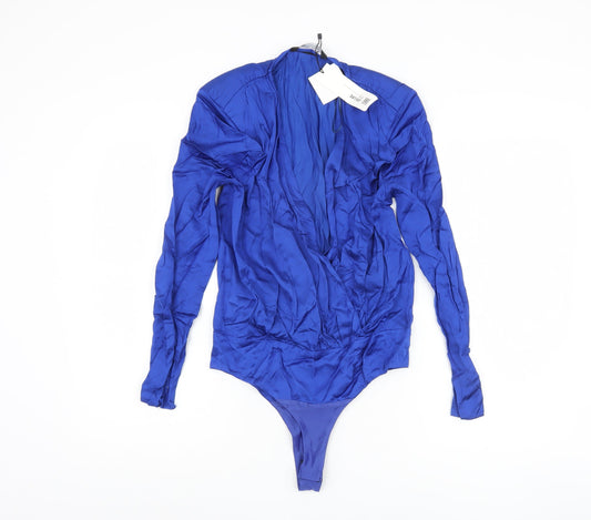 Womens UK Size XS Zara One-Piece Blue Bodysuit