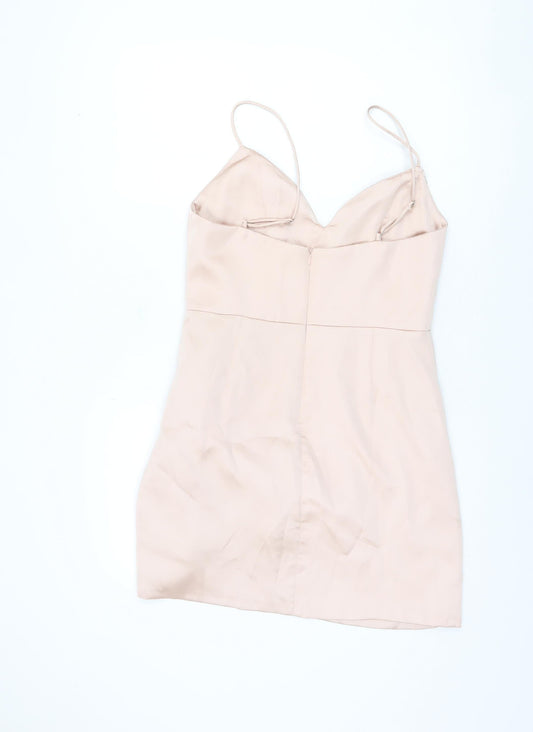 Zara Women's Beige Short Slip Dress - Size 12