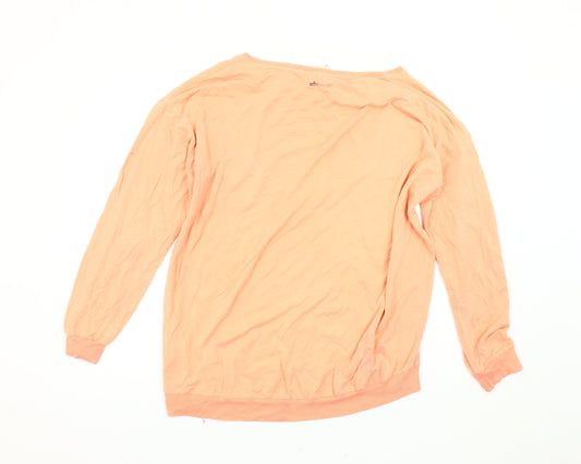 Adidas Women's Orange Logo Sweatshirt, Size L, Relaxed Fit