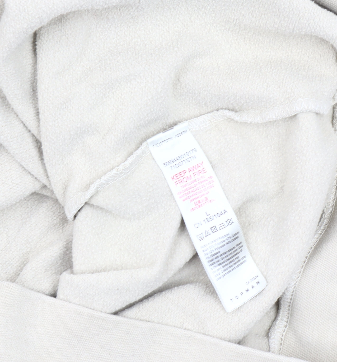 Topman Men's Beige Pullover Sweatshirt L