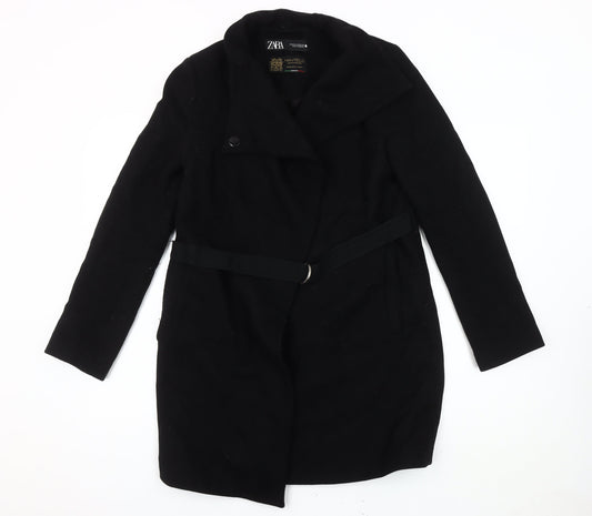 Womens UK Size XS Zara Black Overcoat