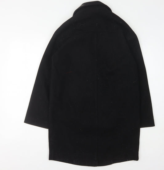 Womens UK Size 8 Topshop Black Overcoat
