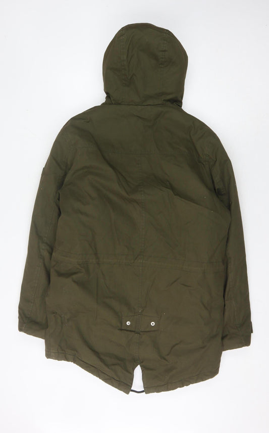 Mens UK Size S Burton Menswear Green Parka Coat