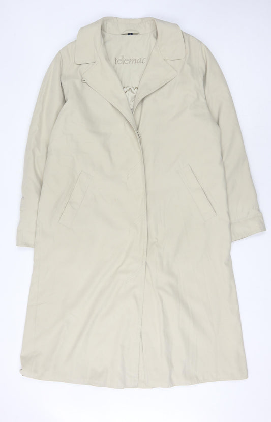 Telemac Women's Beige Trench Coat M Casual Long Sleeve
