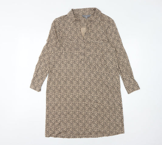 Additional front view of Principles Women's Animal Print Collared Dress