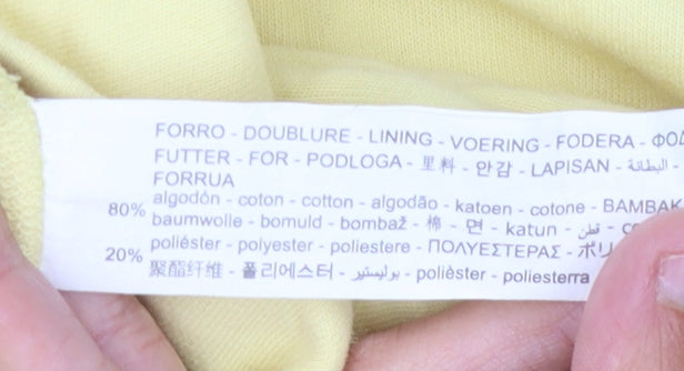 Zara Men Yellow Pullover Hoodie L Cotton Blend