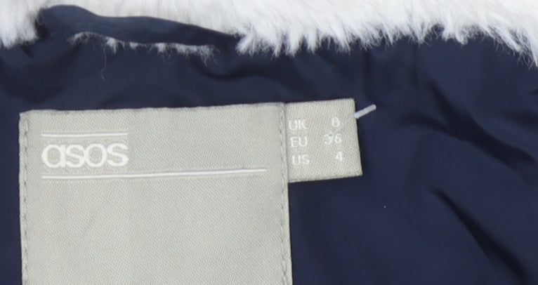 Womens UK Size 8 ASOS Blue Puffer Jacket
