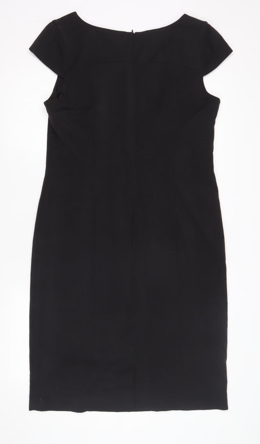 BHS Women's Black Sheath Dress Size 16 Elegant Classic