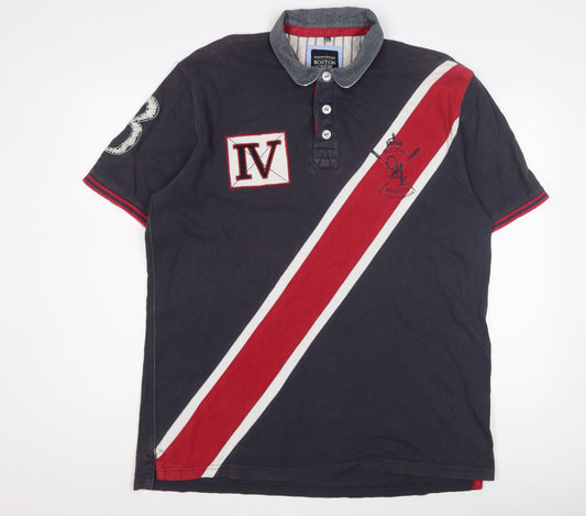 Boston Crew Men's Black XL Polo Shirt