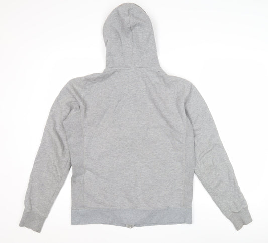 Nike Women's Grey Full Zip Hoodie - L, Activewear Essential