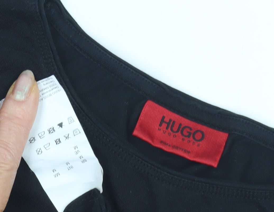 Womens UK Size M HUGO BOSS Black T-Shirt
