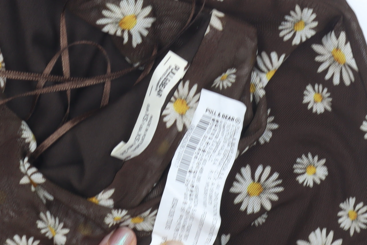 Womens UK Size XS Pull & Bear Brown Camisole Tank