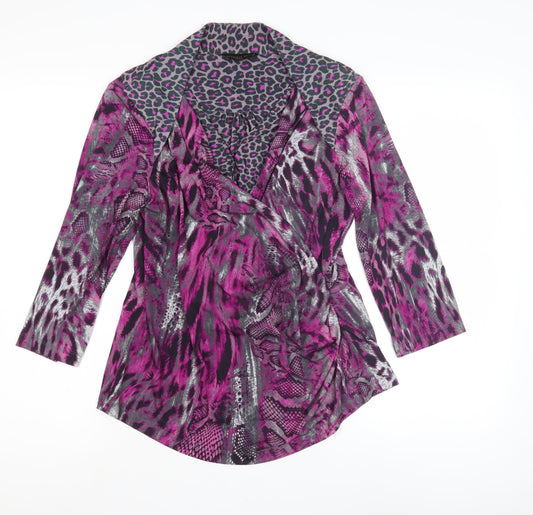 Womens UK Size 14 Marks and Spencer Multicoloured Wrap Blouse
