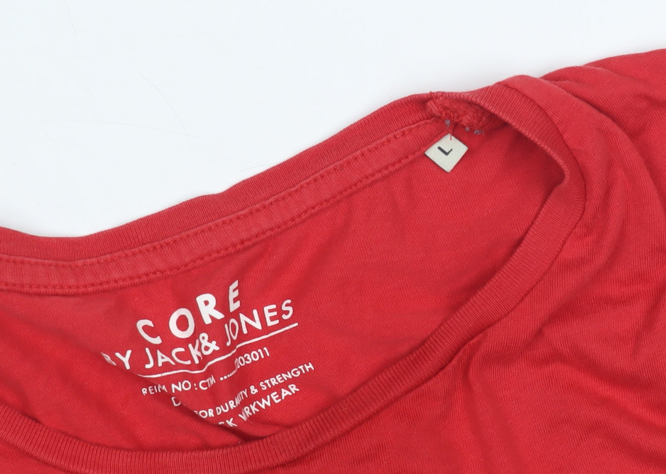 Unisex Adults UK Size L JACK & JONES Red Basic T-Shirt