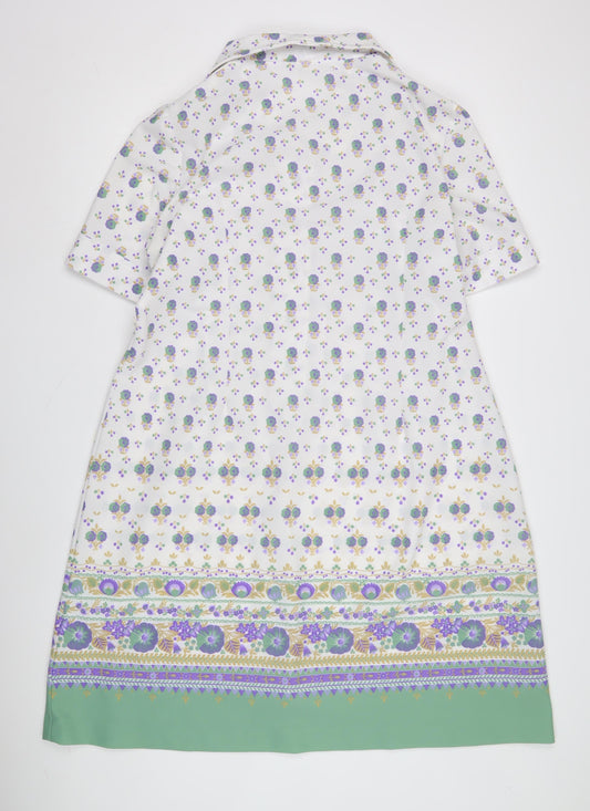 C&A Women's Multicoloured Floral Collared Dress, Size 24