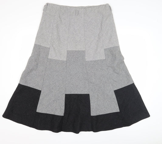 Marks and Spencer Women's Grey Flare Midi Skirt 14