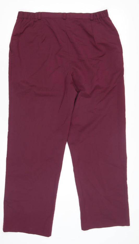 Womens UK Size 20 Country Collection Relaxed Fit BusinessCasual Purple Trousers