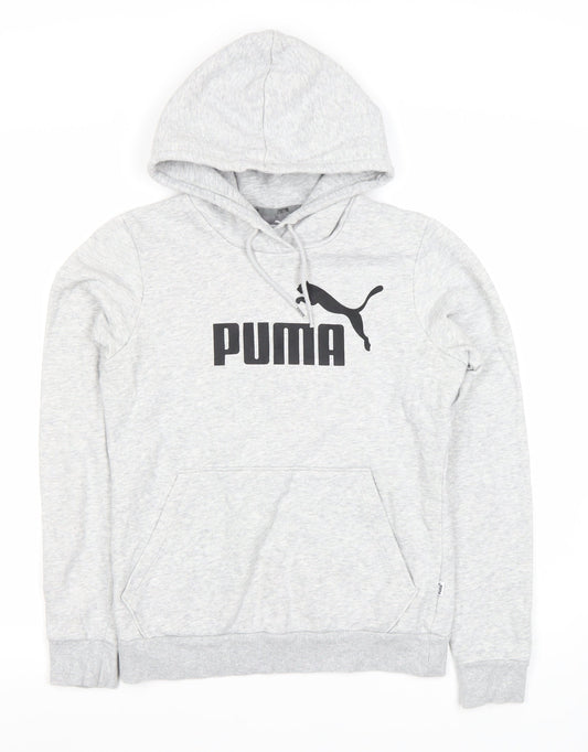 Additional front view of Puma unisex grey pullover hoodie, size 10