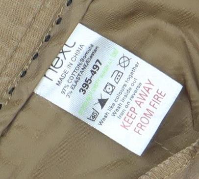 Womens UK Size 12 NEXT Regular Fit Brown Trousers