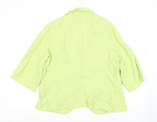 Per Una Women's Green Linen Blazer, Size 18