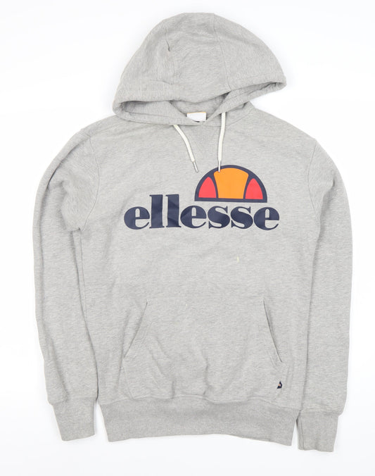 Additional front view of Ellesse Grey Pullover Hoodie, unisex adult, size 8, casual