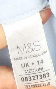 Womens UK Size 14 Marks and Spencer Regular Fit Blue Trousers