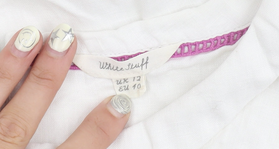 Womens UK Size 12 White Stuff White Basic Blouse