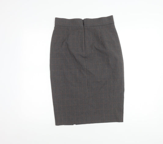 Marks and Spencer Women's Brown Check Pencil Skirt Size 10