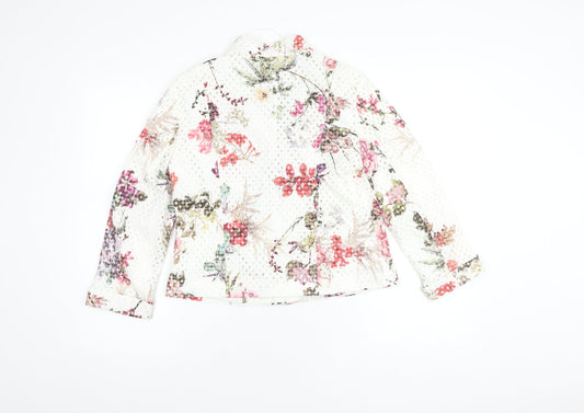 River Island Women's Floral Jacket - Size 12, Multicoloured